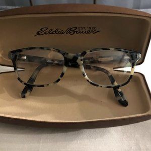 Eddie Bauer Designer Reading Glasses 8211 Black White Tan Tortoise Shell Design